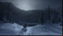 Trekking through the snow on horseback