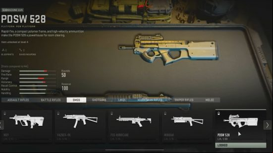 The best Modern Warfare 2 SMGs: the PDSW SMG sits in a cushioned gun case