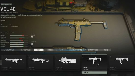 The best Modern Warfare 2 SMGs: the Vel 46 sits in a cushioned gun case