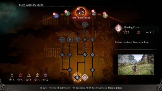 Wo Long best spells - the Fire spell tree.