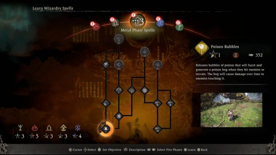Wo Long best spells - the Metal spell tree.