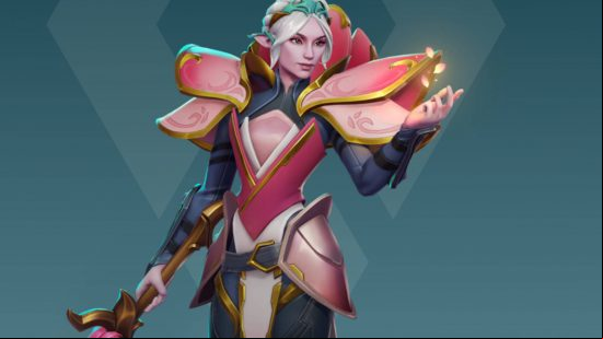 Lotus is one of the Evercorer Heroes characters of the er type. She is wearing armor that looks like a pink flower.
