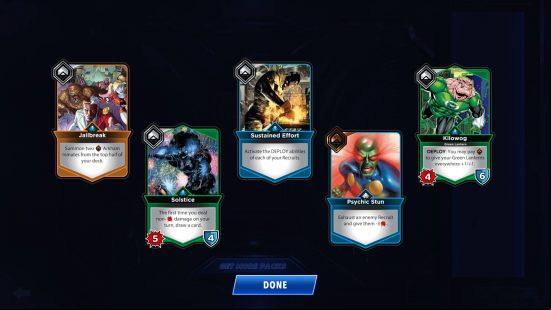 DC Dual Force release date: a selection of cards opened with an Origins booster pack.