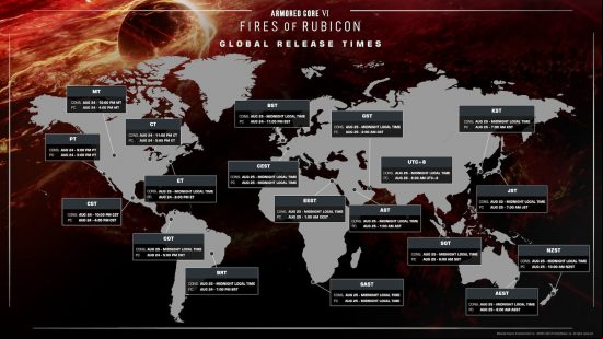 The Armored Core 6 Global Release Times