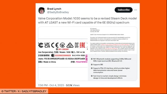 Screenshot of a tweet by Sadlyitsbradley, with an orange background.