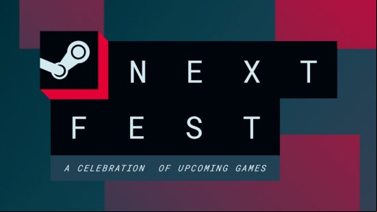 The Steam Next Fest logo for October 2023, which reads: "A celebration of  games."