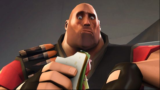 Team Fortress 2 - The Heavy eats a sandwich.