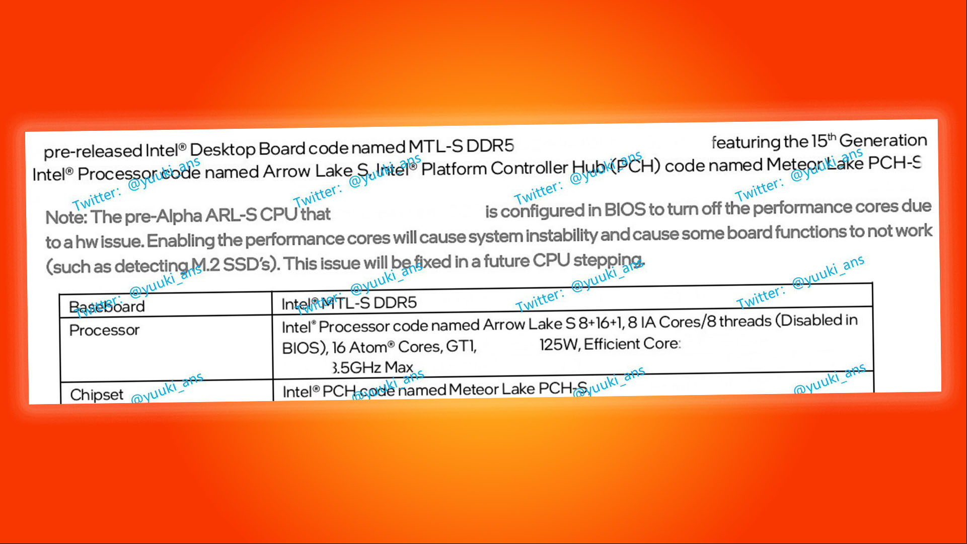 Intel 15th-gen U specs leak