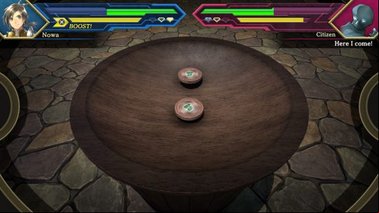 two spinning beigoma tops in a bowl in eiyuden chronicle