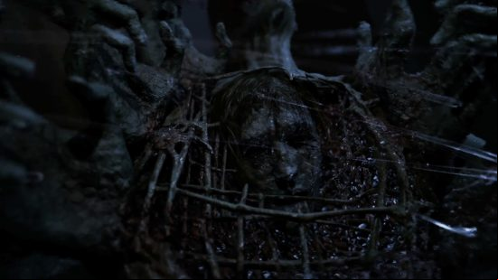 Karma: The Dark World preview: The creature that stalks Shawn's mindscape, a brutal version of Shawn stuck in the centre of its chest.