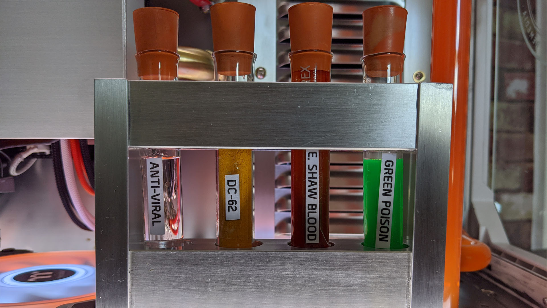Various vials inside The Division 2 gaming PC