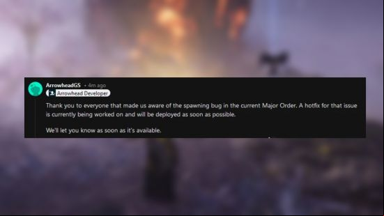 Helldivers 2 devs respond to spawn bug on new mission