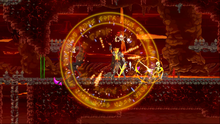 An Amazing Wizard - A skeleton summons a ring of runes around them.