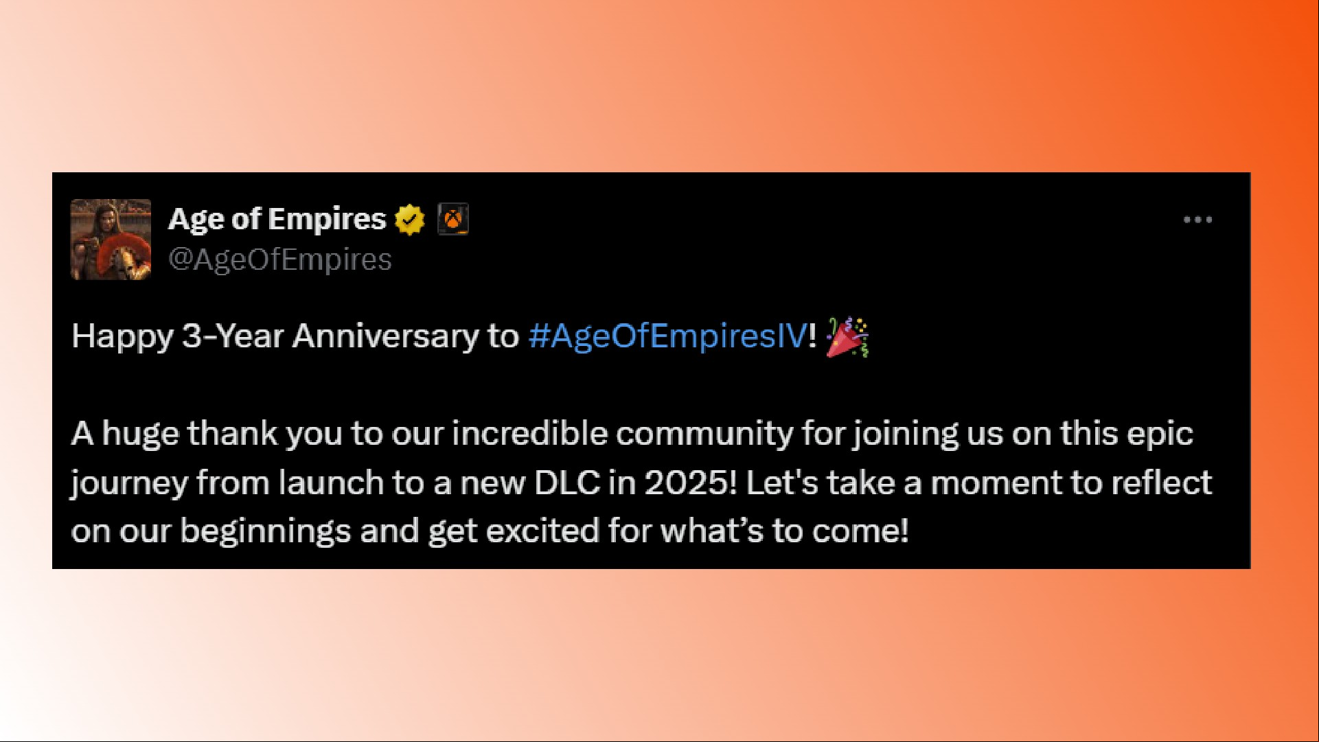 Age of Empires 4 new DLC: A post from AoE 4 developer Relic