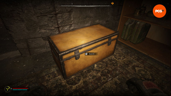 Stalker 2 stashes: a big orange trunk.