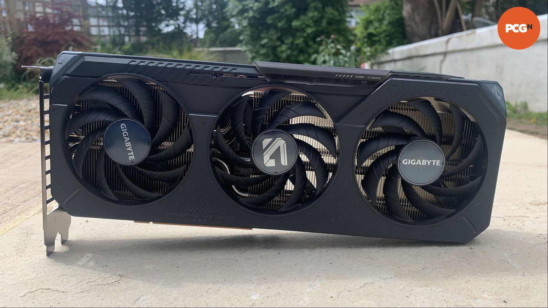 Nvidia GeForce RTX 5060 review: Gigabyte Gaming OC graphics card front.