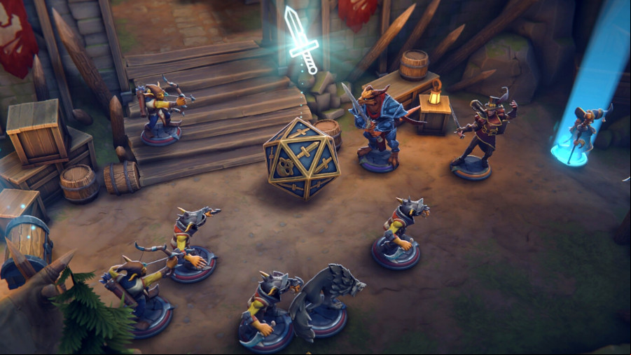 DnD Battlemarked: A top-down view of a virtual Dungeons and Dragons board game