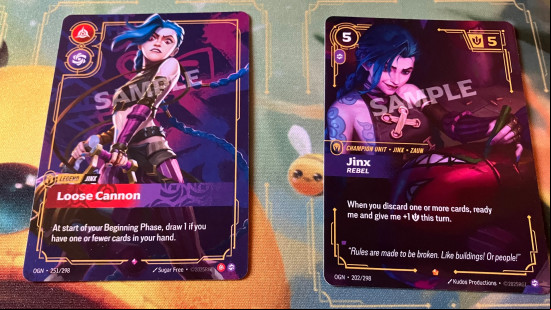 Picture of two Riftbound cards.