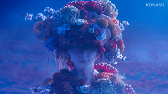 A young girl is covered in flowers in Silent Hill f.
