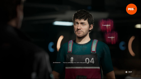 The Alters review: a man wearing dungarees shows signs of frustration.
